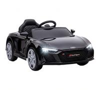 AIYAPLAY Licensed Audi R8 Spyder 12V Electric Car for Kids with Remote Control, Dual Motors, Rear Suspension, Soft Start, Black