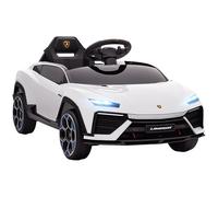 AIYAPLAY Licensed Lamborghini Electric Cars for Kids, 12V Battery Powered Ride On Car with Remote Control, Suspension, MP3, Horn, for 3-6 Years Old, White