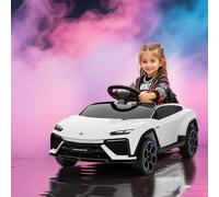 AIYAPLAY Licensed Lamborghini Electric Cars for Kids, 12V Battery Powered Ride On Car with Remote Control, Suspension, MP3, Horn, for 3-6 Years Old, White