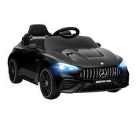 AIYAPLAY Licensed Mercedes AMG CLE 53 Kids Electric Car, 12V Ride On Car with Dual Motors, Remote Control, Suspension, LED Lights, Music and Assist Wheels for 3-6 Years Old, Black