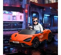 AIYAPLAY McLaren 765LT Licensed Electric Car for Kids with Butterfly Doors, 12V Kids' Electric Ride on with Remote Control, Transport Wheels, LED Lights, MP3 Music, Horn, for 3-6 Years, Orange
