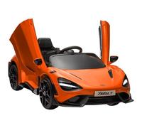AIYAPLAY McLaren 765LT Licensed Electric Car for Kids with Butterfly Doors, 12V Kids' Electric Ride on with Remote Control, Transport Wheels, LED Lights, MP3 Music, Horn, for 3-6 Years, Orange