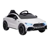 AIYAPLAY Mercedes Benz Licensed 12V Electric Car for Kids, Kids' Electric Ride on with Remote Control, Transport Wheels, Spring Suspension, LED Lights Music, for 3-6 Years - White