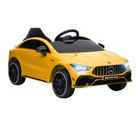 AIYAPLAY Mercedes Benz Licensed 12V Electric Car for Kids, Kids' Electric Ride on with Remote Control, Transport Wheels, Spring Suspension, LED Lights Music, for 3-6 Years - Yellow