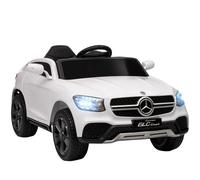 AIYAPLAY Mercedes-Benz GLC Coupe Licensed Kids Ride on Car, 12V Battery Powered Kids Electric Car with Remote Control, Soft Start, LED Light, Music, MP3, 3 Speed, for 3-6 Years, White