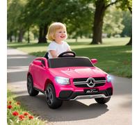 AIYAPLAY Mercedes-Benz GLC Coupe Licensed Kids Ride on Car, 12V Battery Powered Kids Electric Car with Remote Control, Soft Start, LED Light, Music, MP3, 3 Speed, for 3-6 Years, Pink