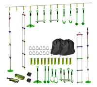 AIYAPLAY Obstacle Course for Kids with 10PCs Slackline Kit - Green | TJ Hughes