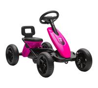 AIYAPLAY Pedal Go Kart for Kids 2-5 Years, with Silent EVA Wheels, Metal Frame, Pink