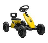 AIYAPLAY Pedal Go Kart for Kids 2-5 Years, with Silent EVA Wheels, Metal Frame, Yellow