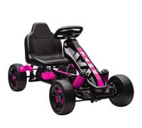 AIYAPLAY Pedal Go kart for Kids Ages 3-6 Years, with Automatic Clutch, Brake, EVA Anti-Slip Wheels, Pink