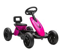AIYAPLAY Pedal Go Kart for Kids, Children Ride-On Race Car with Silent EVA Tyres, for 2-5 Years, Pink