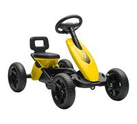 AIYAPLAY Pedal Go-Kart for Kids with Silent EVA Wheels - Metal Frame - Yellow | TJ Hughes