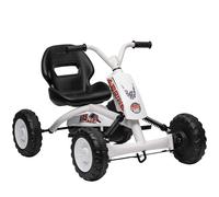 AIYAPLAY Pedal Go Kart, Kids Ride on Race Car Sporty Design with Steel Frame, Go Kart for Kids Ages 2-5 Years, White