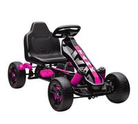 AIYAPLAY Pedal Go Kart, Ride on Racer with Freewheel System, Brake, Non-Slip EVA Wheels, Metal Frame, Go Kart for Kids Ages 3-6 Years, Pink