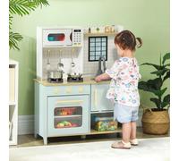 AIYAPLAY Kids Play Kitchen, Large Toy Kitchen Pretend Role Play Set with Light & Sound Stove, Cooking Accessories, Oven, Microwave, Sink, Gift for Boys and Girls Ages 3+