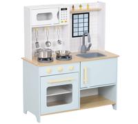 AIYAPLAY Play Kitchen, Large Kids Pretend Role Play Kitchen with Light & Sound Stove, Oven, Microwave, Sink, Cooking Accessories, Gift for Boys and Girls Ages 3+