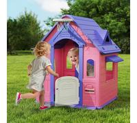 AIYAPLAY Playhouse for Kids Outdoor Indoor, 5 in 1 Garden House - 124H x 132L x 118W cm - Kids Playhouse - Pink