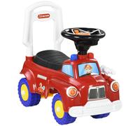 AIYAPLAY Ride On Car, Foot to Floor Baby Car with Under Seat Storage, Steering Wheel, Music, Light, Fire Truck Kids Car for Boys and Girls 1.5-3 Years Old, Red Red