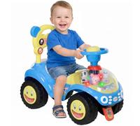 AIYAPLAY Ride on Car Push Along Toy Foot to Floor for 18-36 Months, Blue | Toddler Car, Under Seat Storage, Anti-Over-Backwards Device, Horn, Music, Light