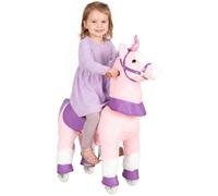 AIYAPLAY Ride On Horse, Plush Rocking Horse with Rotatable Head, Pink | Walking Horse Toy, with Rolling Wheels, Neighing Sounds, Ride On Unicorn Toy, for Kids Ages 2+, Up to 60 kg
