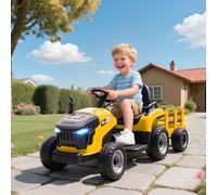 AIYAPLAY Ride on Tractor & Trailer, Electric Ride on Tractor w/ Remote Control in Yellow AIYAPLAY Yellow