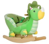 AIYAPLAY Baby Rocking Dinosaur with Animal Sounds, Safety Belt and Wooden Base, none