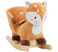 AIYAPLAY Rocking Horse, Ride on Horse Deer Design with Sounds, Security Belt, Rocking Stopper, for Toddlers 1-3 Years, Brown