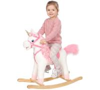 AIYAPLAY Rocking Horse, Unicorn Kids Ride on Horse for Kids 1-3, White | Plush Ride On Animal Rocker, Rocking Limit, Hoofbeats, Neighing, Moving Mouth & Tail