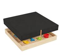 AIYAPLAY Sandbox Cover, Square Sandpit Cover Waterproof Dustproof UV Protection, Sandbox Canopy with Drawstring and Elastic Band for Sandpit, Furniture and Toys, 420D Oxford Fabric, 150 x 150 x 20 cm