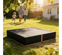 AIYAPLAY Sandbox Cover, Square Sandpit Cover with Drawstring & Elastic Band - 25 x 125 x 20 cm - Sandbox Cover - Black, Orange
