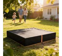 AIYAPLAY Sandbox Cover, Square Sandpit Cover with Drawstring & Elastic Band in Black AIYAPLAY Black