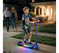 Aiyaplay Scooter For Ages 6-14 Years, With Colourful Lights, Blue