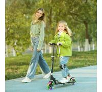 AIYAPLAY Scooter for Kids Ages 3-8, Folding Kick Scooter with Adjustable Handle, 2 Light up Wheels, Handbrake & Rear Brake - Black - Kids Scooter