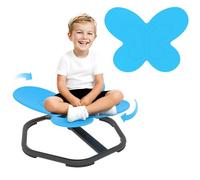 AIYAPLAY Sensory Spinning Chair for Kids, Butterfly-Shaped Swivel Chair for Balance and Coordination Training, Multi-Position Spinning Seat with Non-Slip Base, Blue