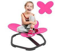 AIYAPLAY Sensory Spinning Chair for Kids, Butterfly-Shaped Swivel Chair for Balance and Coordination Training, Multi-Position Spinning Seat with Non-Slip Base, Pink
