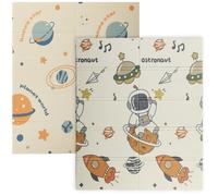 AIYAPLAY Space-Themed Baby Plat Mat Double Sided, Foldable, Water-Resistant for Outdoor/Indoor, 177 x 146 x 1.5cm
