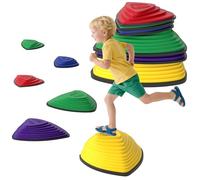 AIYAPLAY Stepping Stones for Kids, 6 Pieces Balance Stones with Non-Slip Wrapping Strips, Outdoor Indoor Stackable Sensory Toys Obstacle Course for Balance and Motor Skills