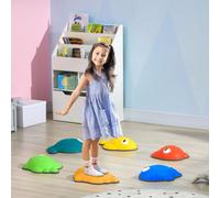 AIYAPLAY Stepping Stones Kids, 6 Pcs Goldfish Shaped Balance Stepping Stones for Sensory with Non-slip Edge, Outdoor Indoor Obstacle Course Stackable Balance Blocks, River Stones