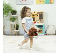 AIYAPLAY Stick Horse with Wood Wheels, Pony Neighing & Galloping Sounds in Brown AIYAPLAY Brown