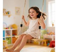 AIYAPLAY Swing Seat with Adjustable Wooden Seat for Kids in Natural AIYAPLAY Natural