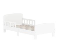 AIYAPLAY Toddler Bed, Kids Bed Frame with Safety Side Rails, Kids Bedroom Furniture for Ages 3-8 Years, White