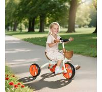 (Orange) Toddler Tricycle with Front Basket for Ages 2-5 Years Boys and Girls