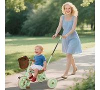 AIYAPLAY Toddler Trike with Adjustable Parent Handle Basket for Kids