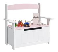 AIYAPLAY 2 in 1 Toy Box for Kids with Safety Lid for Bedroom. Nursery - Pink - Pink | TJ Hughes