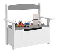 AIYAPLAY Toy Box, 2 in 1 Kids Chest with Lid, Large Toy Storage Organiser Bench for Bedroom, Nursery, Playroom, Grey