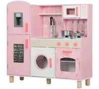 AIYAPLAY Toy Kitchen, Lights and Sounds, Double Stoves, for 3+ Years, Pink