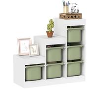 AIYAPLAY Toy Storage Organiser with 6 Removable Bins for Ages 3-8 Green