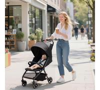 AIYAPLAY Travel Stroller with Easy Folding, Lightweight Pushchair Dark Grey