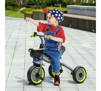AIYAPLAY Trike W/ Adjustable Seat Basket - Kids Tricycle for 2-5 Years Old - Black | TJ Hughes Yellow