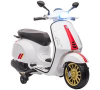 AIYAPLAY Vespa Licensed 12V Kids Electric Bike W/ 2 Training Wheels - White - White | TJ Hughes